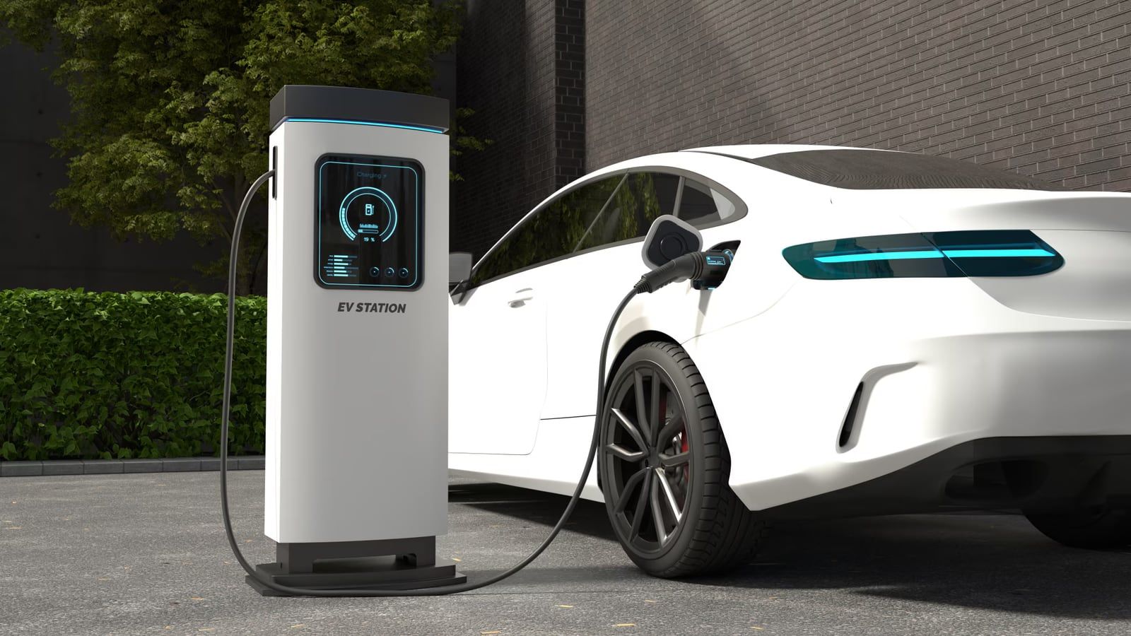 Elektrofahrzeug an einer Ladestation
